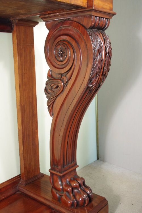 MAHOGANY CONSOLESERVING TABLE WITH MARBLE TOP - ADDITIONAL PHOTO 7