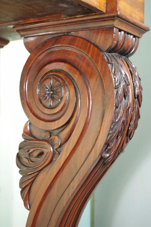 MAHOGANY CONSOLESERVING TABLE WITH MARBLE TOP - ADDITIONAL PHOTO 8