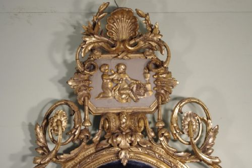 19TH CENTURY ENGLISH GILT OVAL WALL MIRROR WITH BRACKETS - ADDITIONAL PHOTO 3