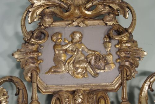 19TH CENTURY ENGLISH GILT OVAL WALL MIRROR WITH BRACKETS - ADDITIONAL PHOTO 7