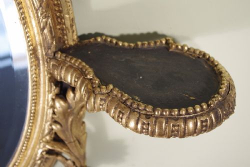 19TH CENTURY ENGLISH GILT OVAL WALL MIRROR WITH BRACKETS - ADDITIONAL PHOTO 10