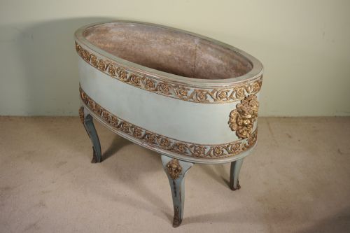 painted and gilt metal mounted jardinierewine cooler - CATEGORY: ANTIQUE METAL - DATED 1900