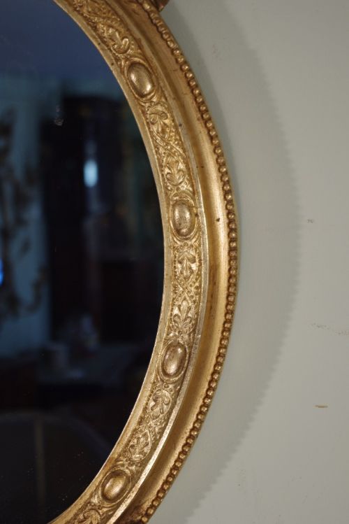 PAIR VICTORIAN OVAL GILT WALL MIRRORS - ADDITIONAL PHOTO 6