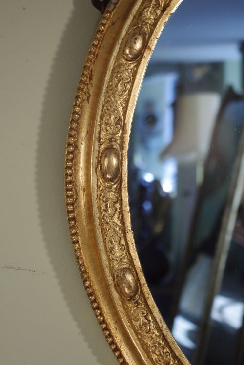 PAIR VICTORIAN OVAL GILT WALL MIRRORS - ADDITIONAL PHOTO 7
