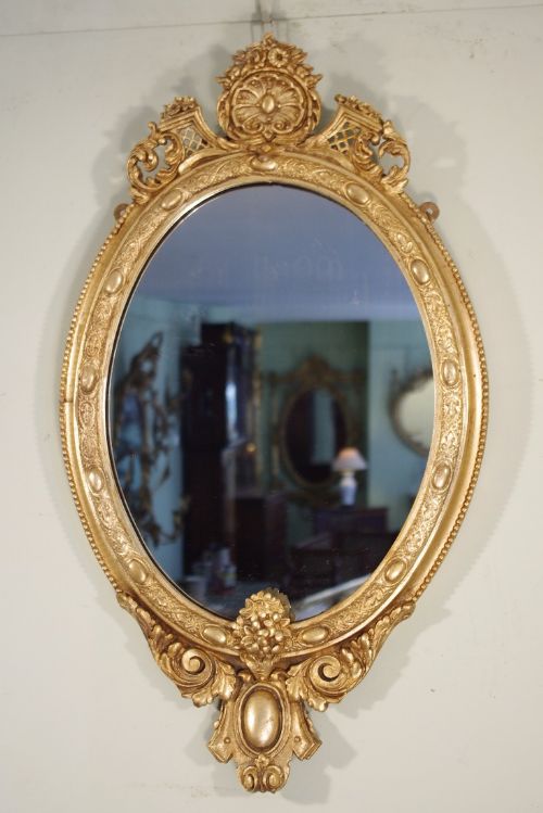 PAIR VICTORIAN OVAL GILT WALL MIRRORS - ADDITIONAL PHOTO 8