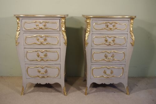 PAINTED AND PARCELGILT DRESSING TABLE AND PAIR BEDSIDE CABINETS - ADDITIONAL PHOTO 2