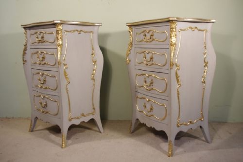 PAINTED AND PARCELGILT DRESSING TABLE AND PAIR BEDSIDE CABINETS - ADDITIONAL PHOTO 9