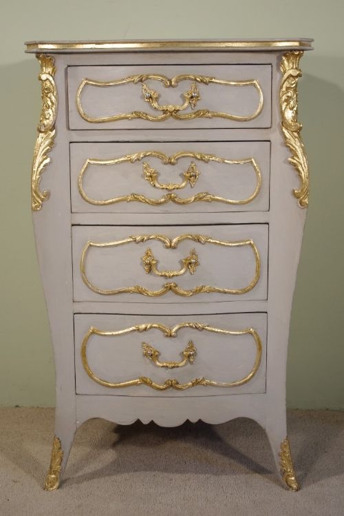 PAIR OF FRENCH PAINTED AND PARCELGILT BEDSIDE CABINETS - ADDITIONAL PHOTO 4