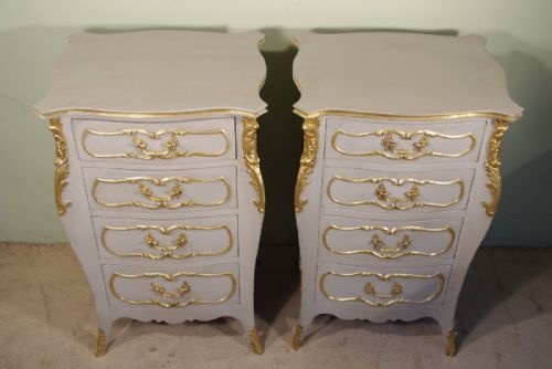 PAIR OF FRENCH PAINTED AND PARCELGILT BEDSIDE CABINETS - ADDITIONAL PHOTO 10