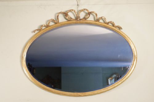 gilt oval overmantle mirror - CATEGORY: ANTIQUE MIRRORS - DATED 1900