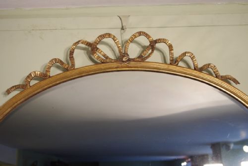 GILT OVAL OVERMANTLE MIRROR - ADDITIONAL PHOTO 1