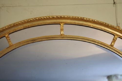 LARGE GILT OVAL MARGINAL OVERMANTLE MIRROR - ADDITIONAL PHOTO 2