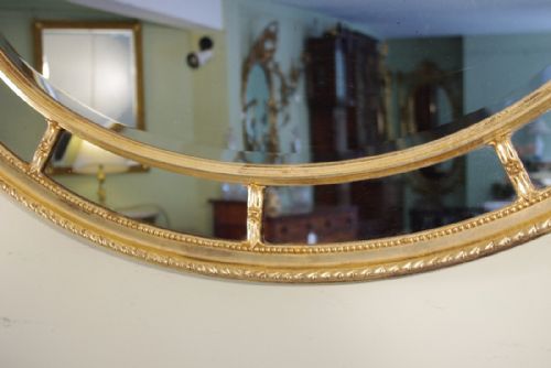 LARGE GILT OVAL MARGINAL OVERMANTLE MIRROR - ADDITIONAL PHOTO 3