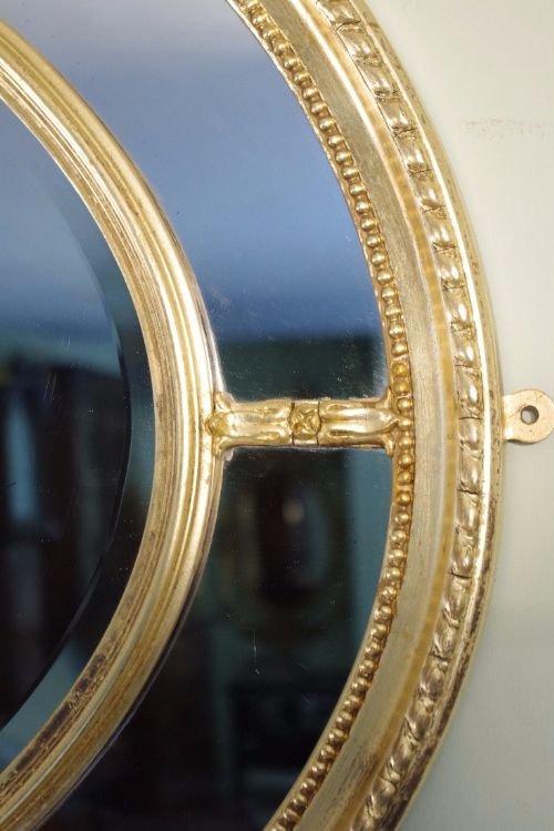 LARGE GILT OVAL MARGINAL OVERMANTLE MIRROR - ADDITIONAL PHOTO 5