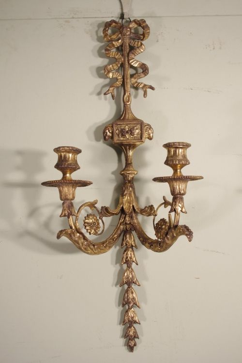 PAIR GILT WALL LIGHTSSCONCES - ADDITIONAL PHOTO 2
