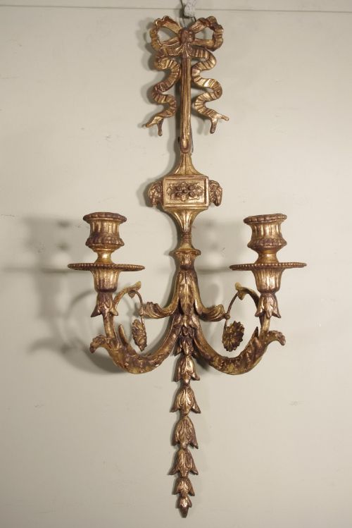 PAIR GILT WALL LIGHTSSCONCES - ADDITIONAL PHOTO 3