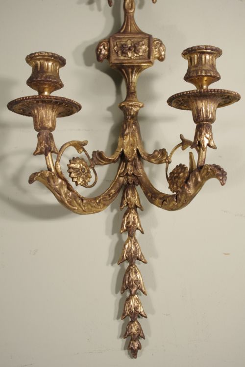 PAIR GILT WALL LIGHTSSCONCES - ADDITIONAL PHOTO 4