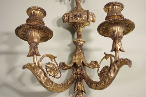PAIR GILT WALL LIGHTSSCONCES - ADDITIONAL PHOTO 5
