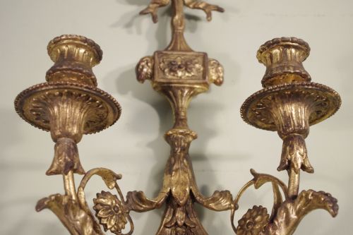 PAIR GILT WALL LIGHTSSCONCES - ADDITIONAL PHOTO 6