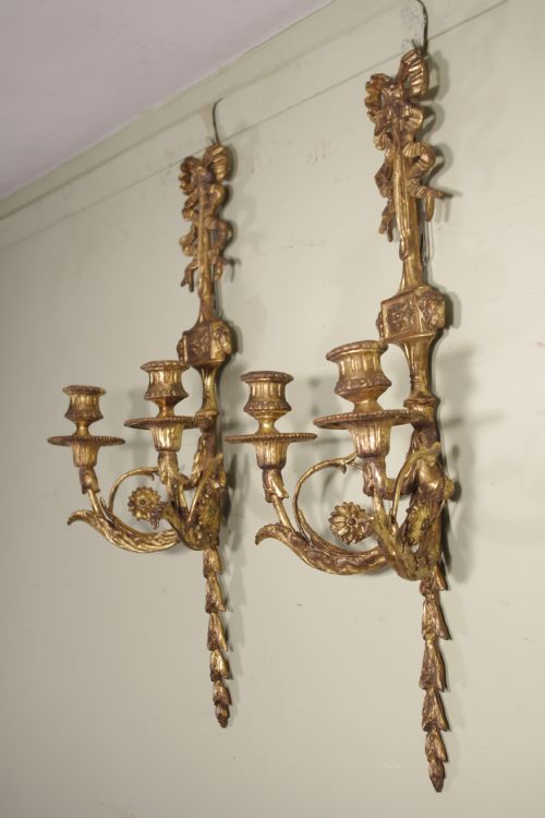 PAIR GILT WALL LIGHTSSCONCES - ADDITIONAL PHOTO 11