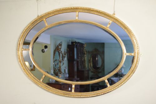LARGE GILT OVAL MARGINAL OVERMANTLE MIRROR - ADDITIONAL PHOTO 6