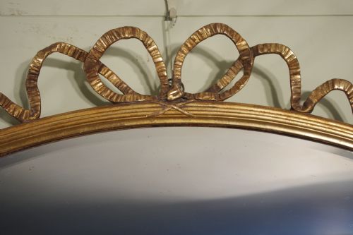 GILT OVAL OVERMANTLE MIRROR - ADDITIONAL PHOTO 4