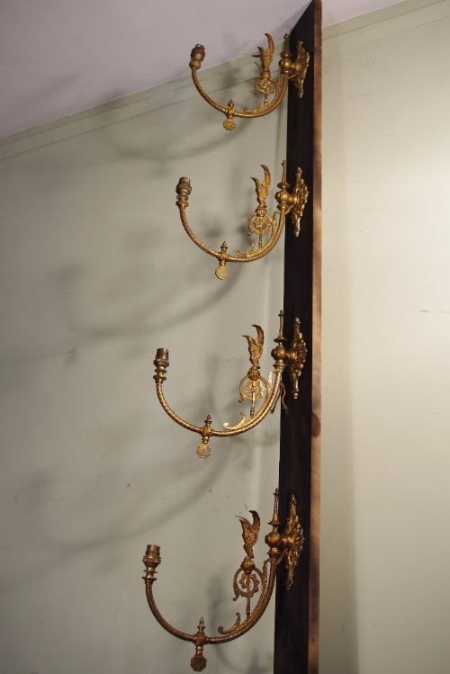 SET OF FOUR GILT METAL WALL LIGHTS - ADDITIONAL PHOTO 1