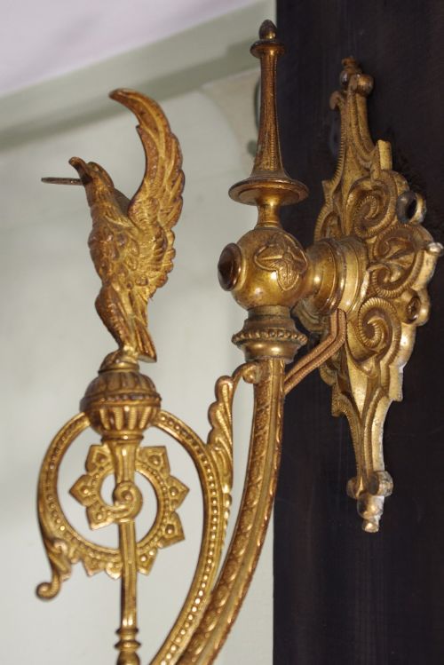 SET OF FOUR GILT METAL WALL LIGHTS - ADDITIONAL PHOTO 8