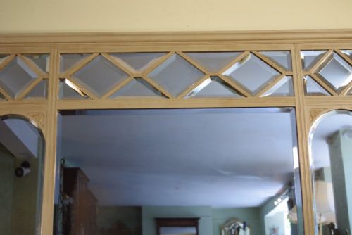 ENGLISH EDWARDIAN PAINTED SECTIONAL LARGE OVERMANTLE MIRROR - ADDITIONAL PHOTO 5