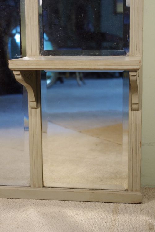 ENGLISH EDWARDIAN PAINTED SECTIONAL LARGE OVERMANTLE MIRROR - ADDITIONAL PHOTO 8