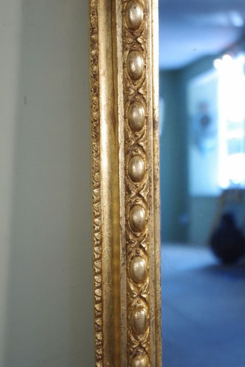 LARGE GILT ARCH TOP OVERMANTLE MIRROR - ADDITIONAL PHOTO 5