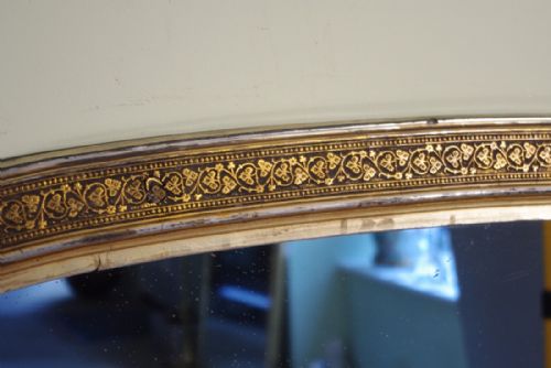 LARGE EBONISED AND PARCELGILT ARCH TOP OVERMANTLE MIRROR - ADDITIONAL PHOTO 3