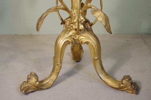 GILT 'LILY' OCCASIONALLAMP TABLE WITH MARBLE TOP - ADDITIONAL PHOTO 9