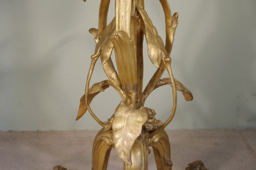 GILT 'LILY' OCCASIONALLAMP TABLE WITH MARBLE TOP - ADDITIONAL PHOTO 10