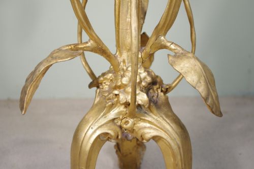 GILT 'LILY' OCCASIONALLAMP TABLE WITH MARBLE TOP - ADDITIONAL PHOTO 11
