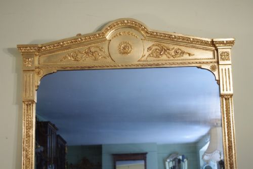 LARGE GILT NEOCLASSICAL OVERMANTLE MIRROR - ADDITIONAL PHOTO 1