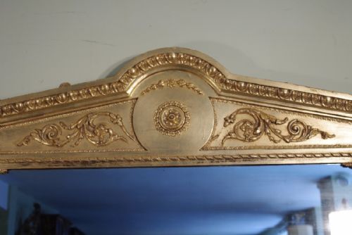 LARGE GILT NEOCLASSICAL OVERMANTLE MIRROR - ADDITIONAL PHOTO 3