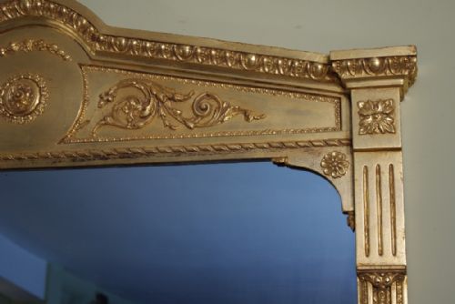LARGE GILT NEOCLASSICAL OVERMANTLE MIRROR - ADDITIONAL PHOTO 4
