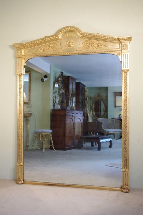 LARGE GILT NEOCLASSICAL OVERMANTLE MIRROR - ADDITIONAL PHOTO 10