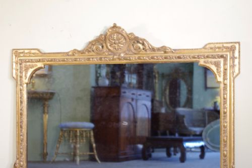 VICTORIAN GILT LOW OVERMANTLE MIRROR - ADDITIONAL PHOTO 1