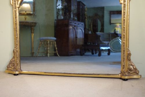VICTORIAN GILT LOW OVERMANTLE MIRROR - ADDITIONAL PHOTO 2
