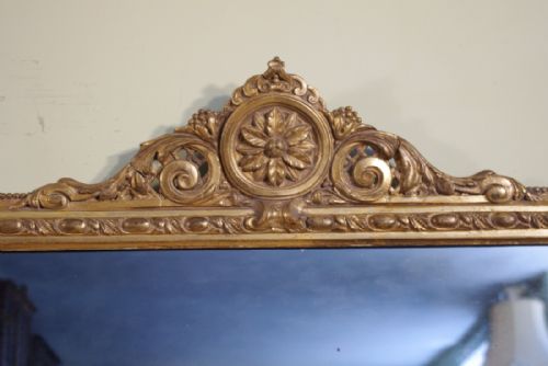 VICTORIAN GILT LOW OVERMANTLE MIRROR - ADDITIONAL PHOTO 5