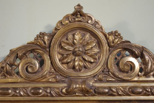 VICTORIAN GILT LOW OVERMANTLE MIRROR - ADDITIONAL PHOTO 6