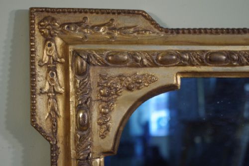 VICTORIAN GILT LOW OVERMANTLE MIRROR - ADDITIONAL PHOTO 7