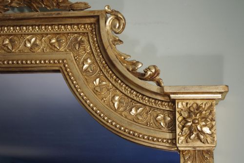 LARGE VICTORIAN GILT OVERMANTLE MIRROR - ADDITIONAL PHOTO 5