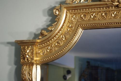 LARGE VICTORIAN GILT OVERMANTLE MIRROR - ADDITIONAL PHOTO 6