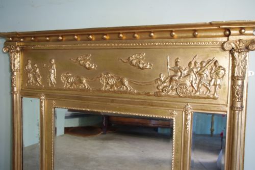 ENGLISH REGENCY STYLE GILT TRIPLEPLATE OVERMANTLE MIRROR - ADDITIONAL PHOTO 3