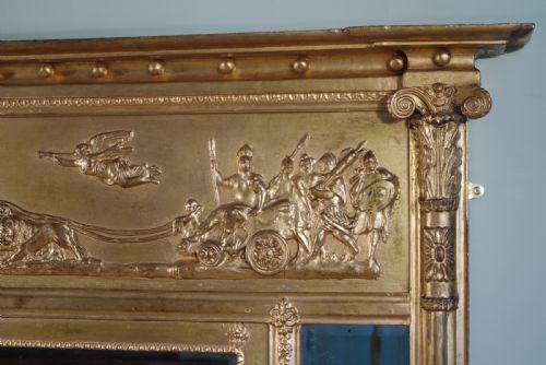 ENGLISH REGENCY STYLE GILT TRIPLEPLATE OVERMANTLE MIRROR - ADDITIONAL PHOTO 4
