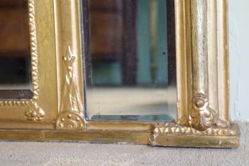 ENGLISH REGENCY STYLE GILT TRIPLEPLATE OVERMANTLE MIRROR - ADDITIONAL PHOTO 7