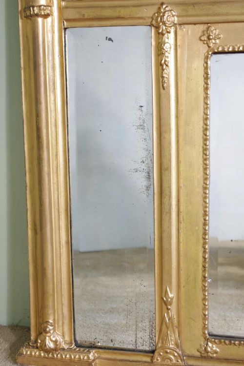 ENGLISH REGENCY STYLE GILT TRIPLEPLATE OVERMANTLE MIRROR - ADDITIONAL PHOTO 8